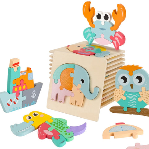 3DPuzzle™ Puzzle Montessori en bois